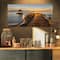 Designart - Brown Wooden Pier in Evening - Seashore Photo Canvas Print